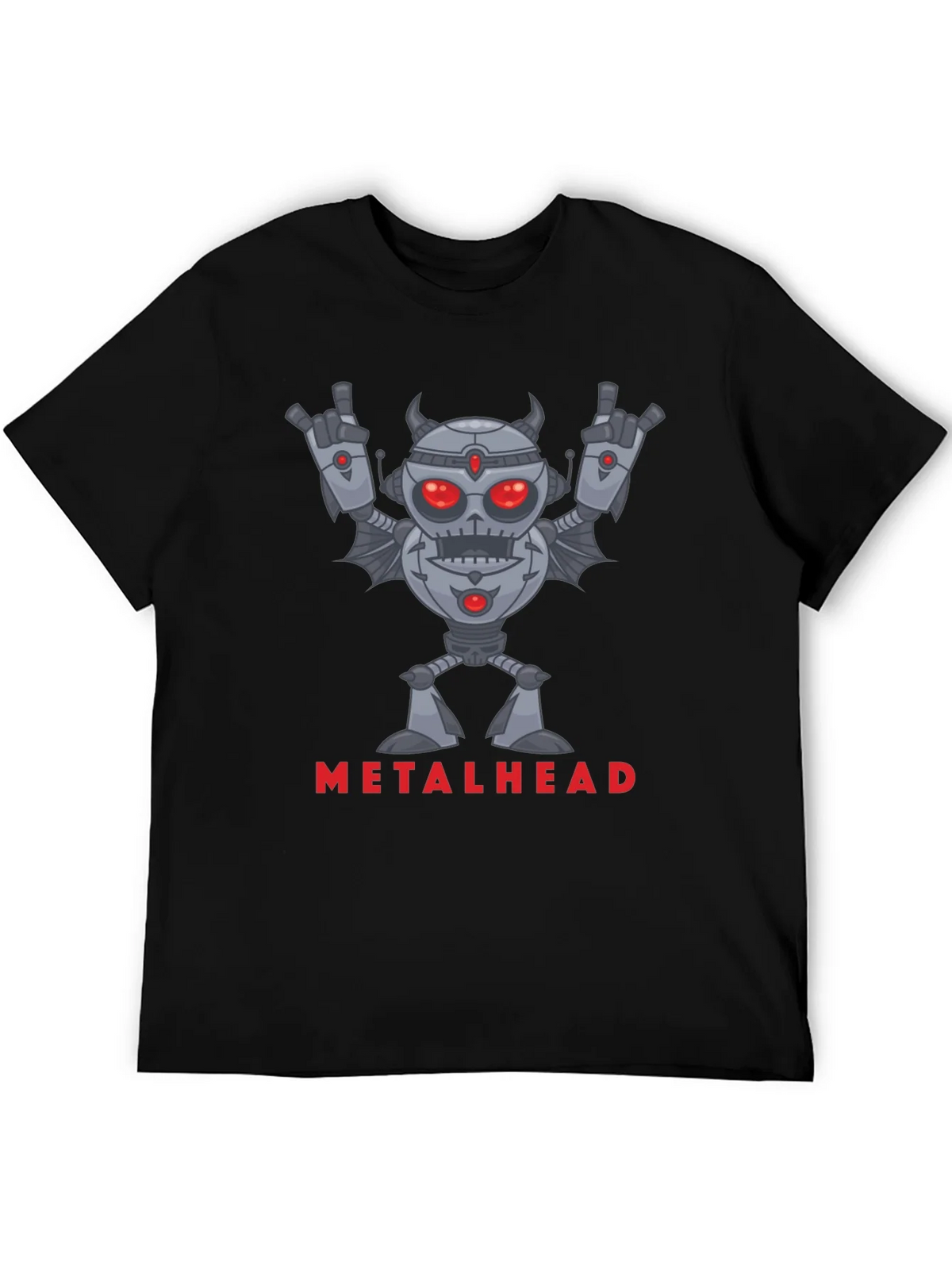 Metalhead Robot Graphic Black T-Shirt product image 5