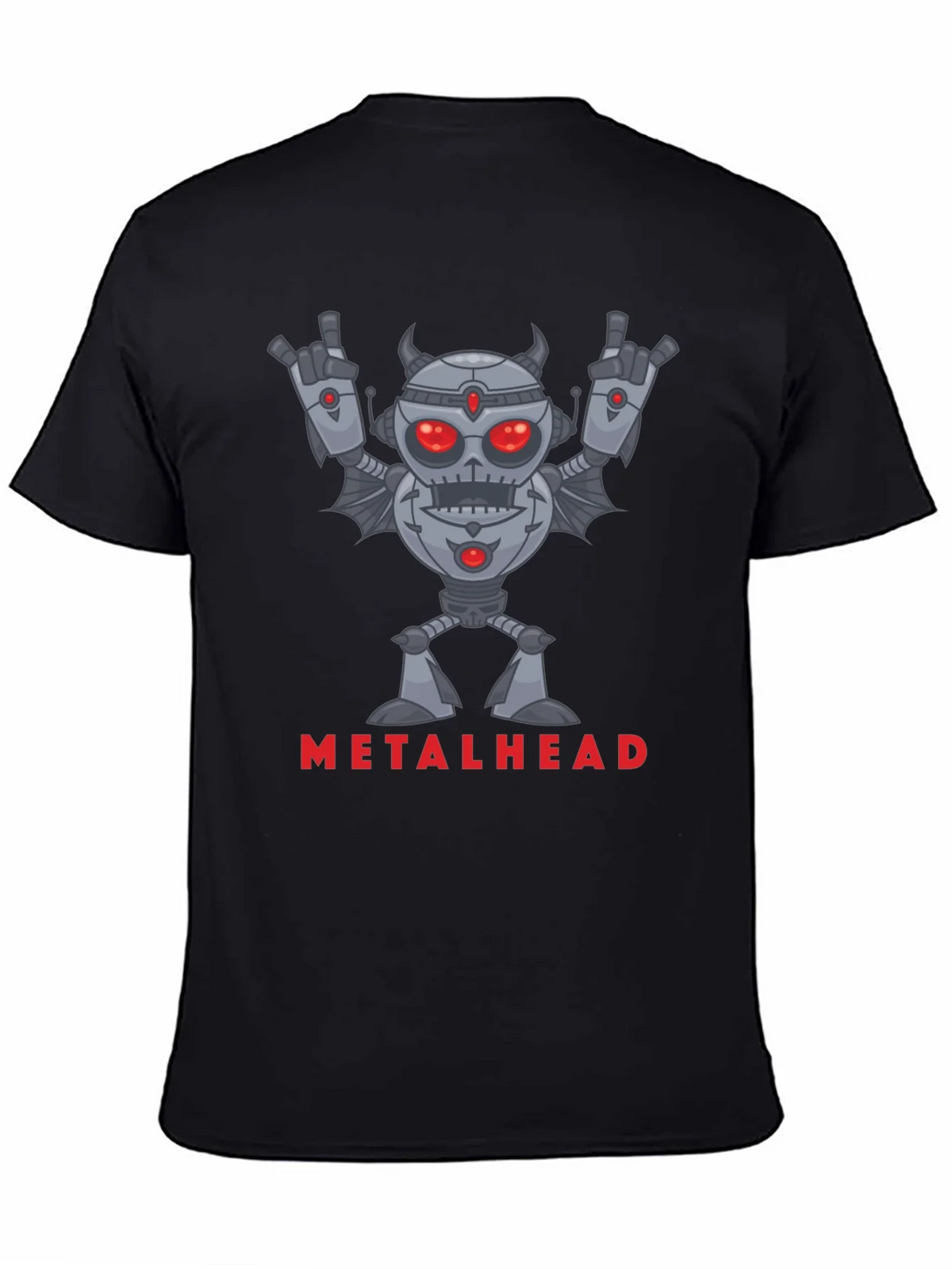 Metalhead Robot Graphic Black T-Shirt product image 4