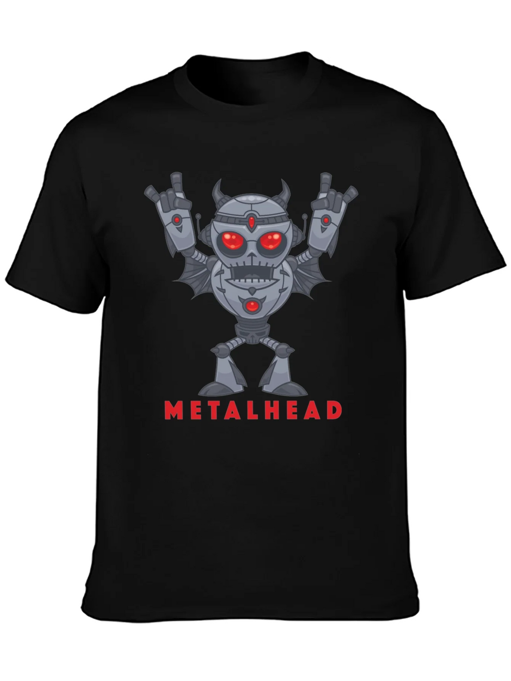 Metalhead Robot Graphic Black T-Shirt product image 3