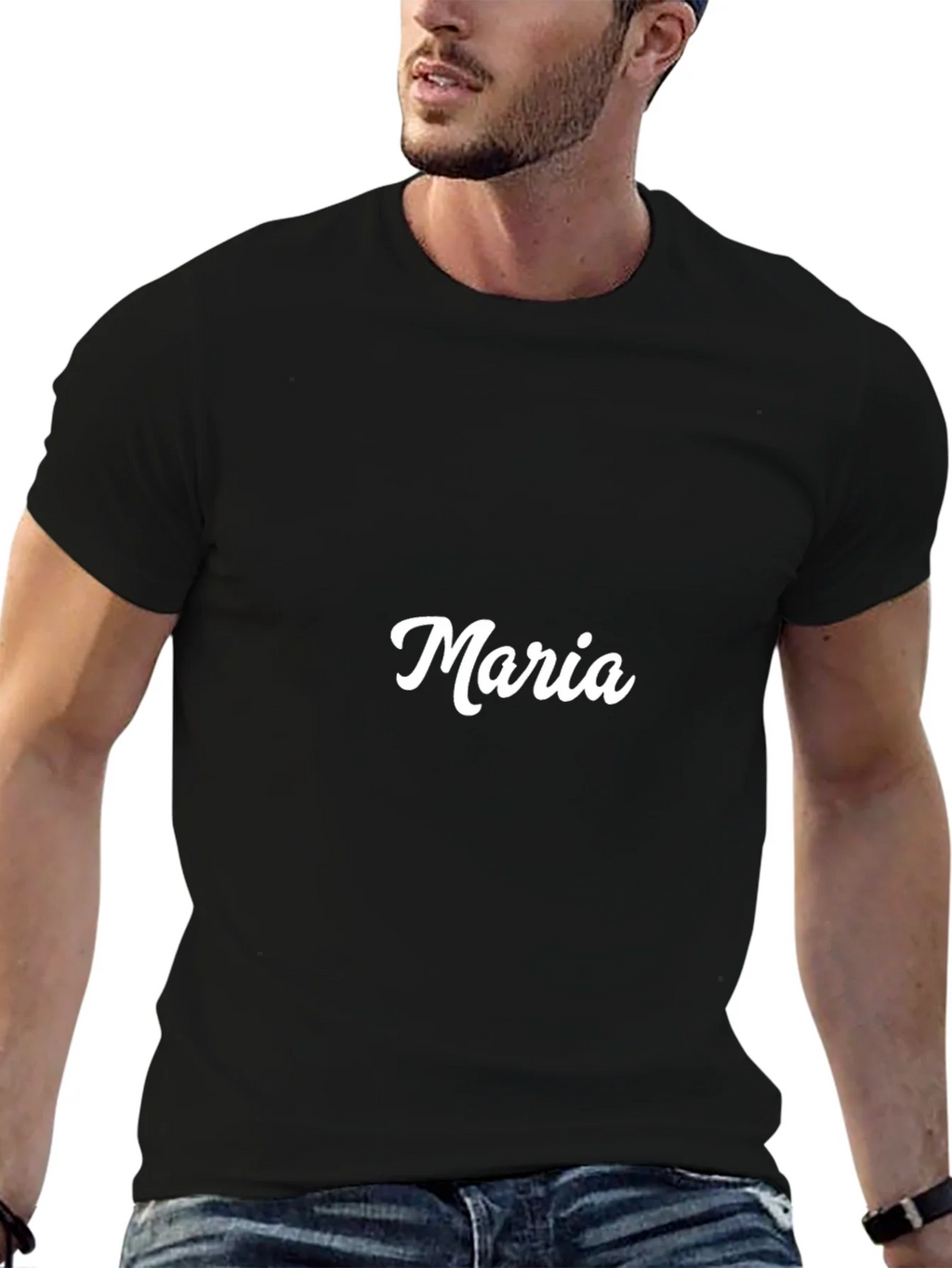 Maria Custom Name Black T-Shirt product image 6