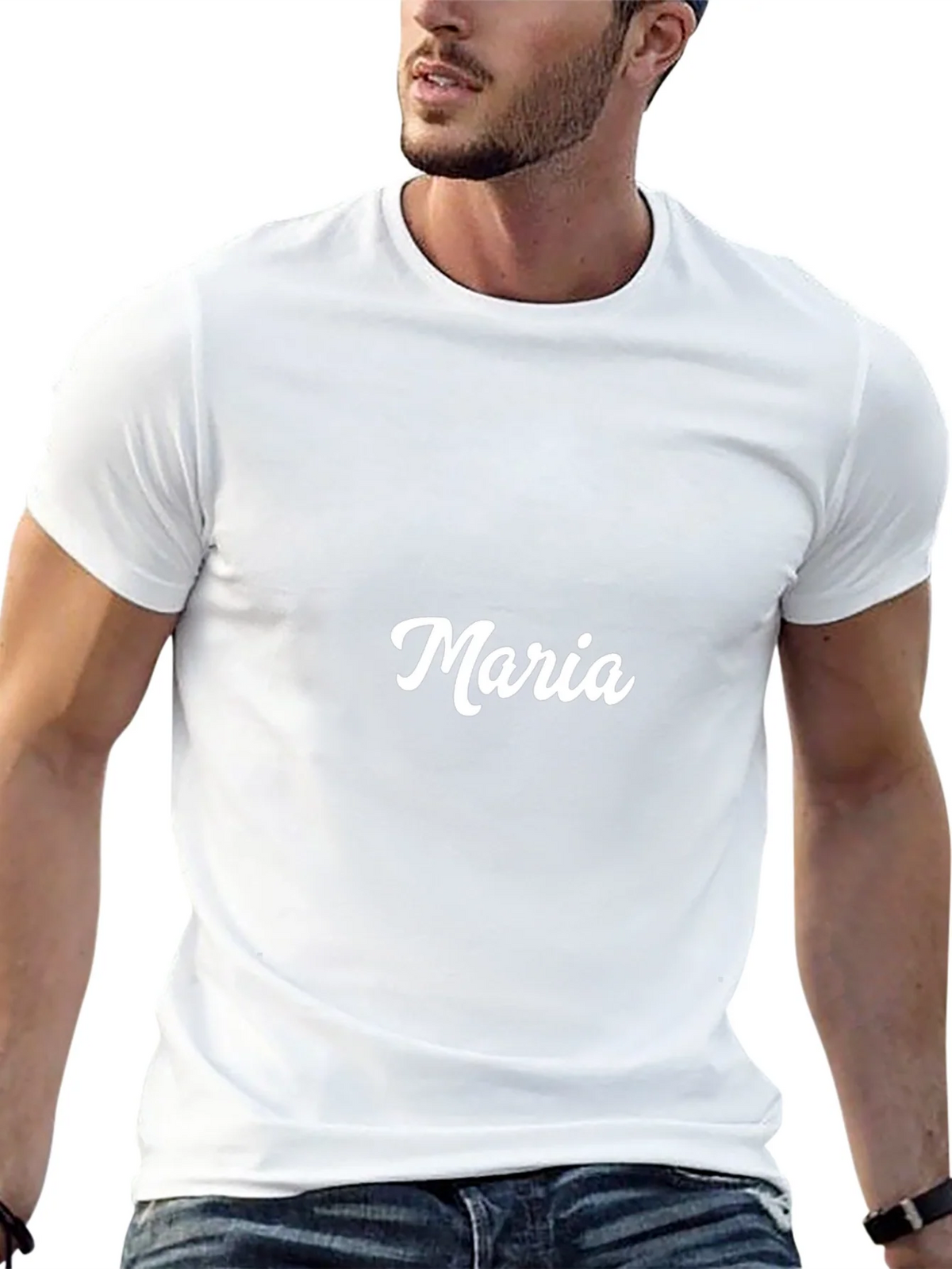 Maria Custom Name Black T-Shirt product image 12