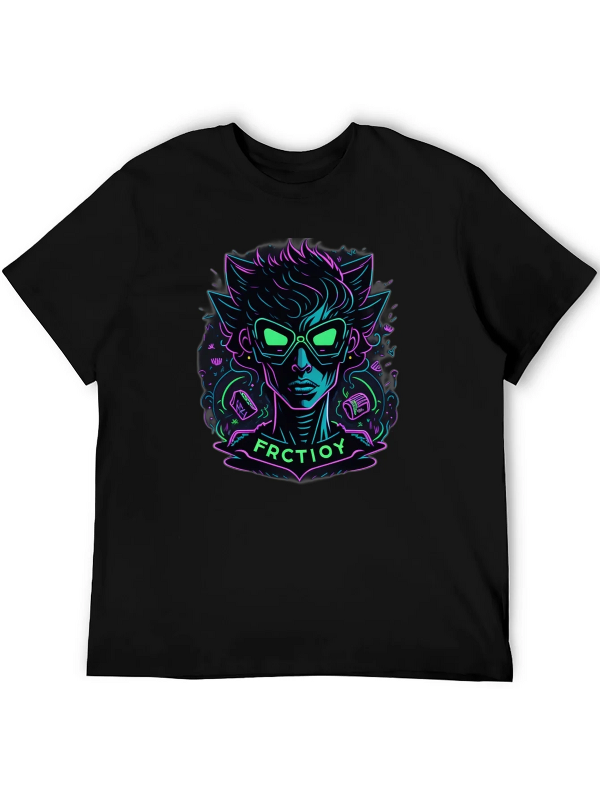 Neon Cartoon Character Graphic Tee product image 5