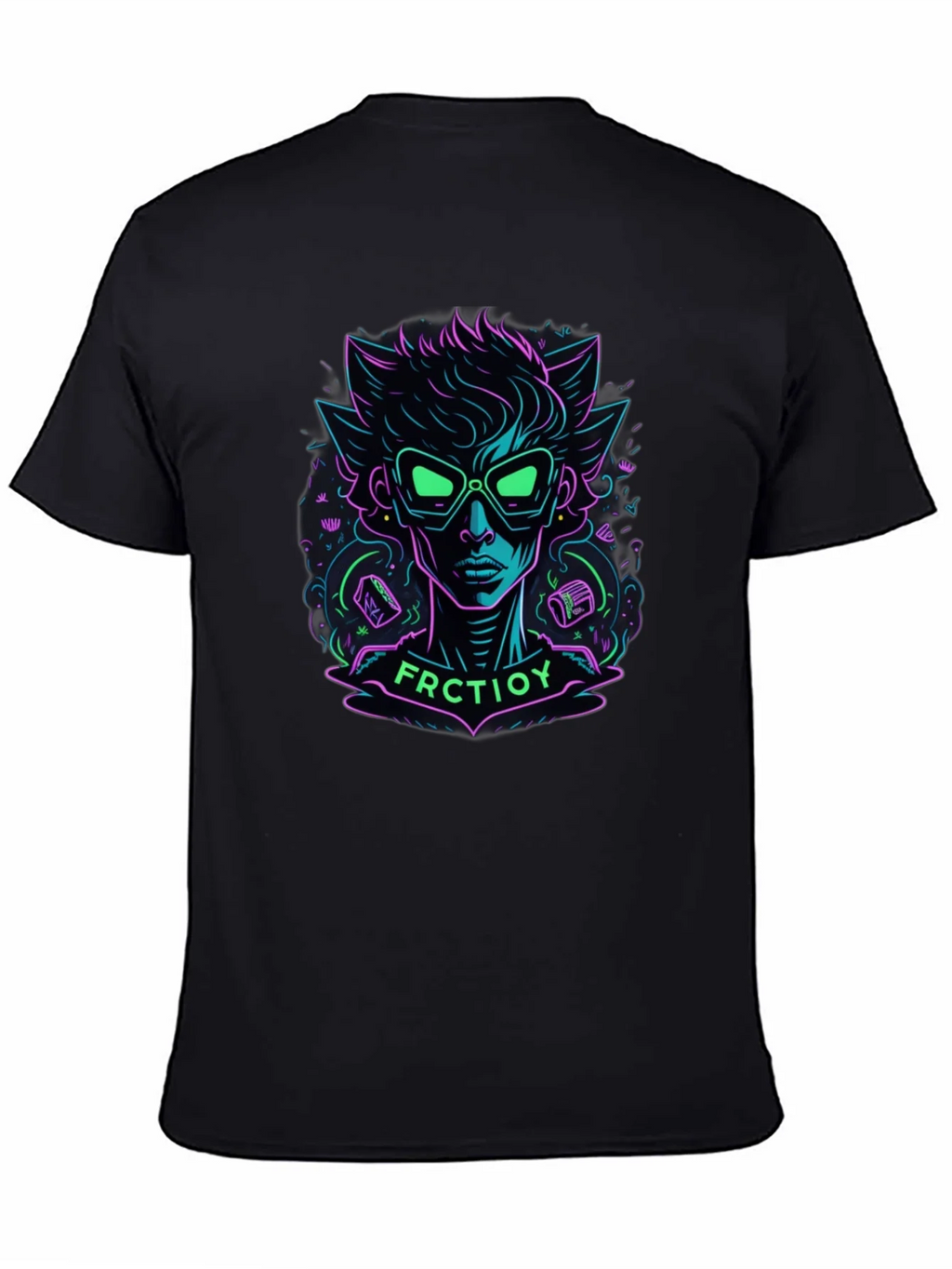 Neon Cartoon Character Graphic Tee product image 4
