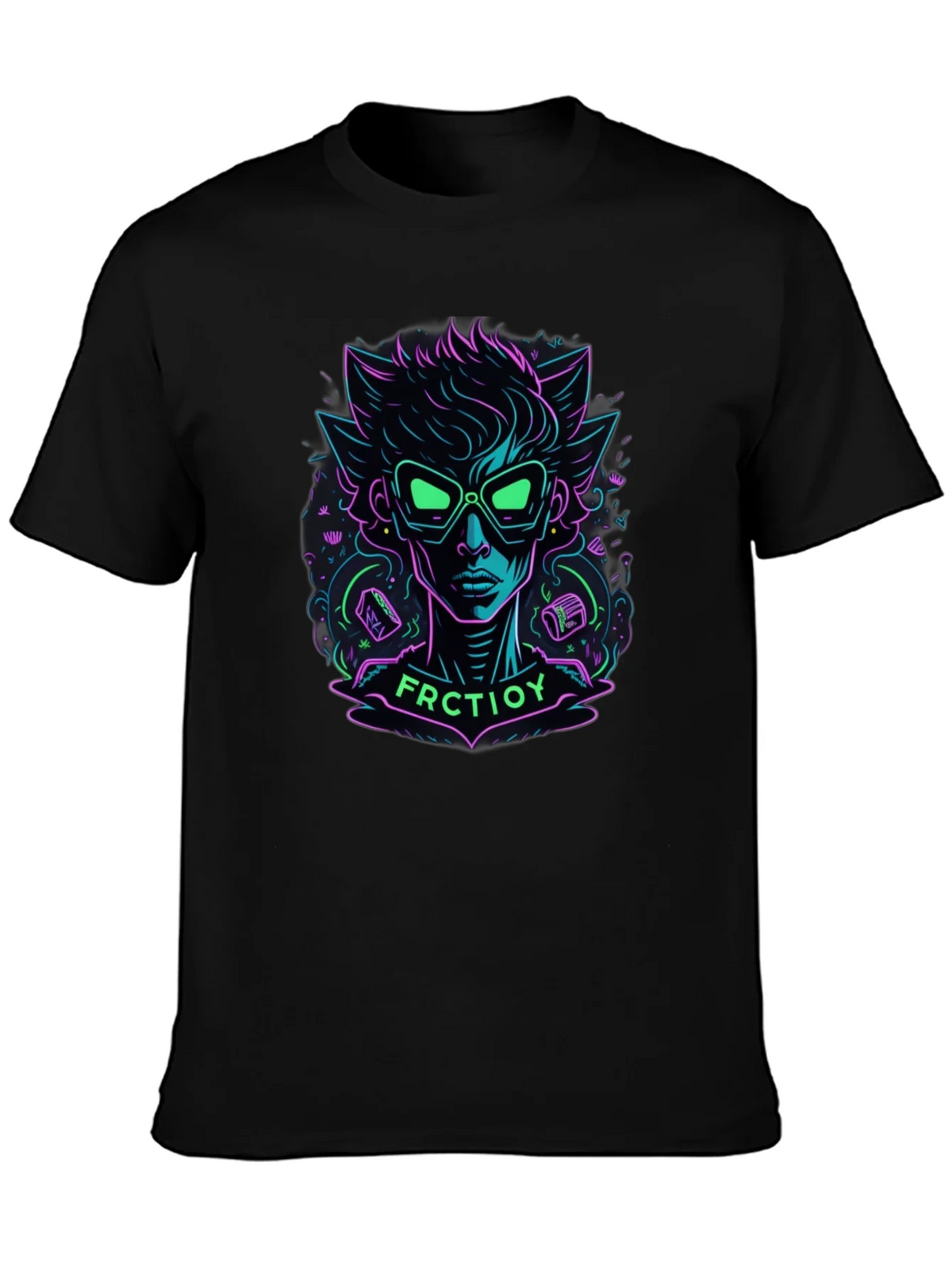 Neon Cartoon Character Graphic Tee product image 3