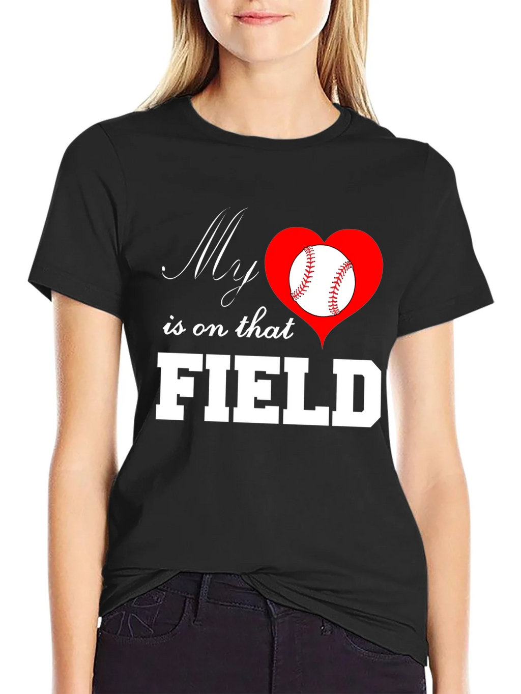 Baseball Mom T-Shirt: My Heart is on That Field product image 2