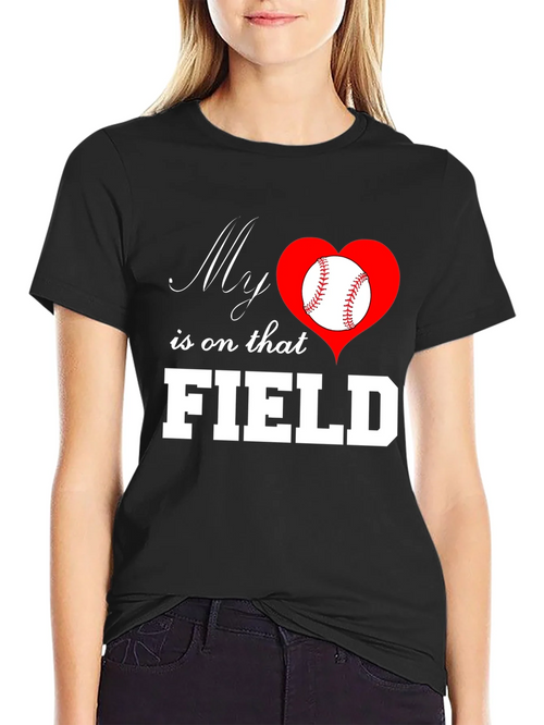 Baseball Mom T-Shirt: My Heart is on That Field product image 2