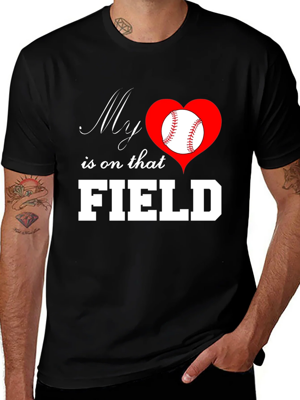 Baseball Mom T-Shirt: My Heart is on That Field product image 1