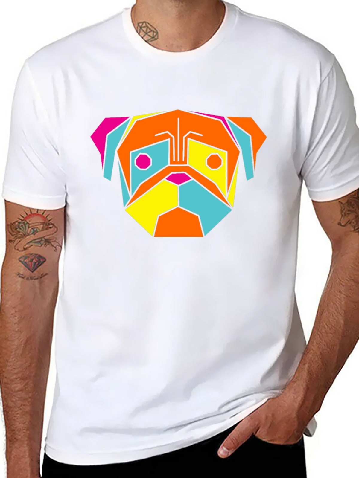 Geometric Pug T-Shirt - Modern Graphic Tee product image 5