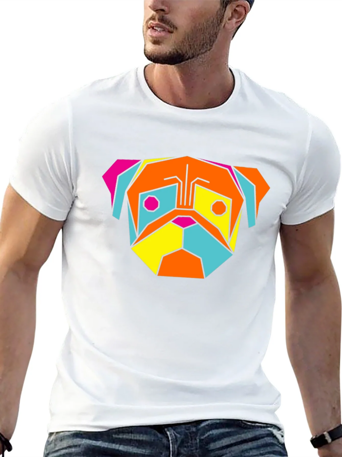 Geometric Pug T-Shirt - Modern Graphic Tee product image 10