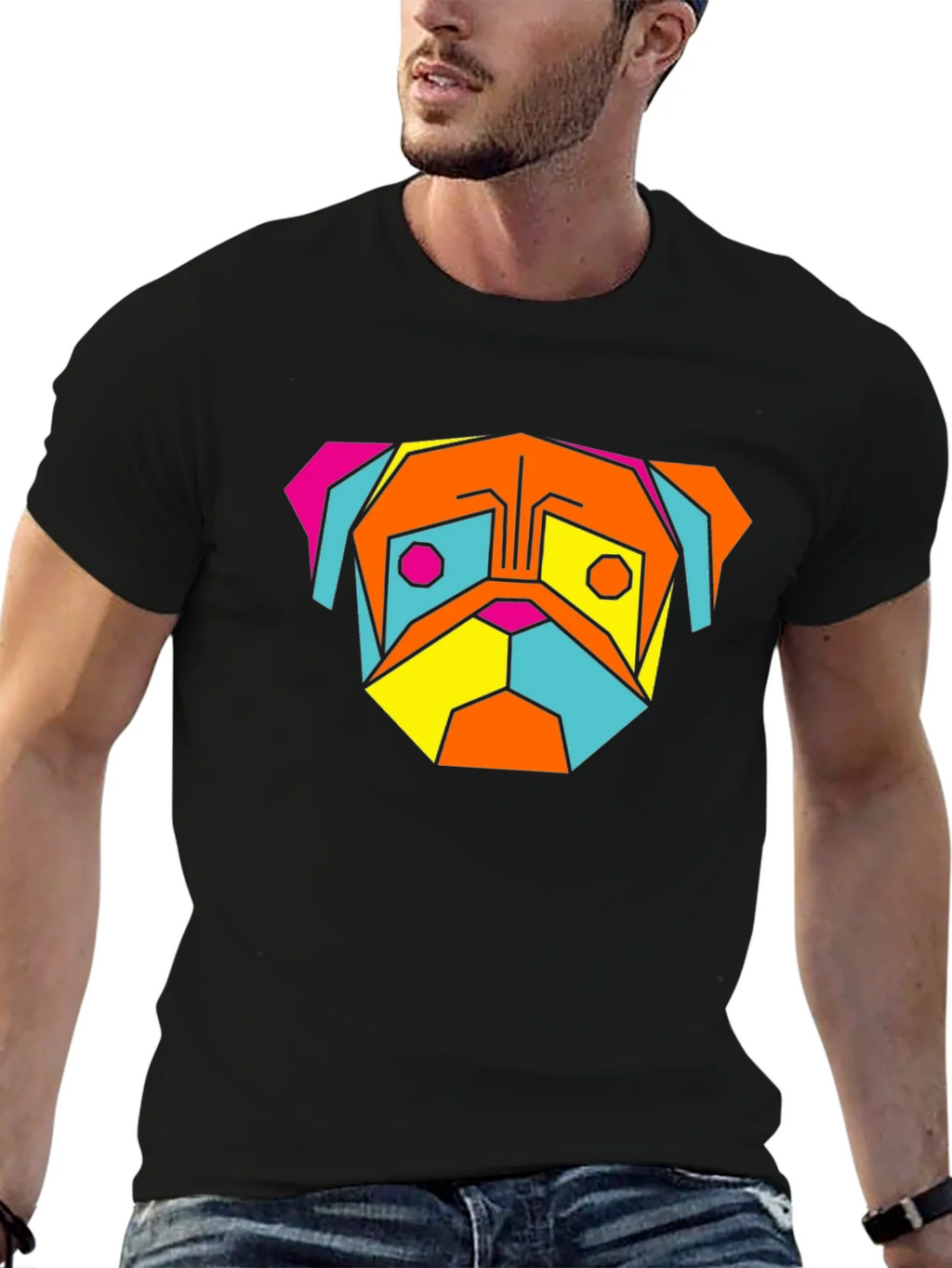 Geometric Pug T-Shirt - Modern Graphic Tee product image 4