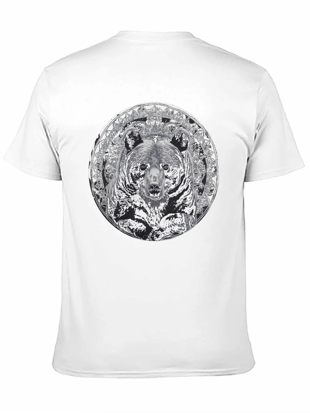 Bear Mandala Graphic Tee - Black Cotton Blend Shirt product image 7