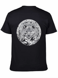 Bear Mandala Graphic Tee - Black Cotton Blend Shirt product image 1