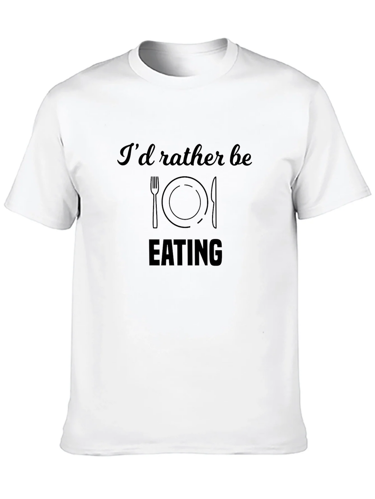 Funny Id Rather Be Eating Black T-Shirt product image 9