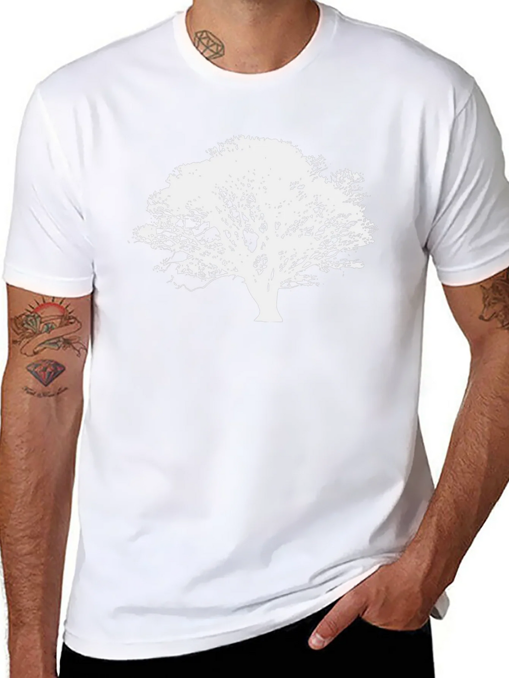 Nature Tree Silhouette Black T-Shirt product image 7