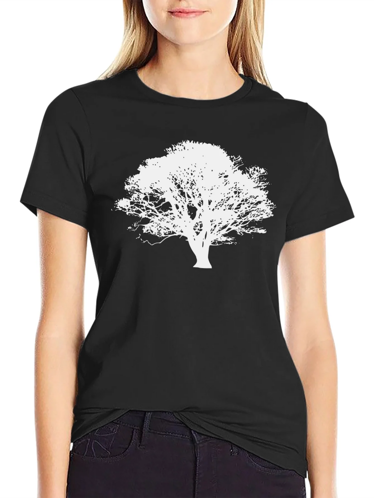 Nature Tree Silhouette Black T-Shirt product image 2