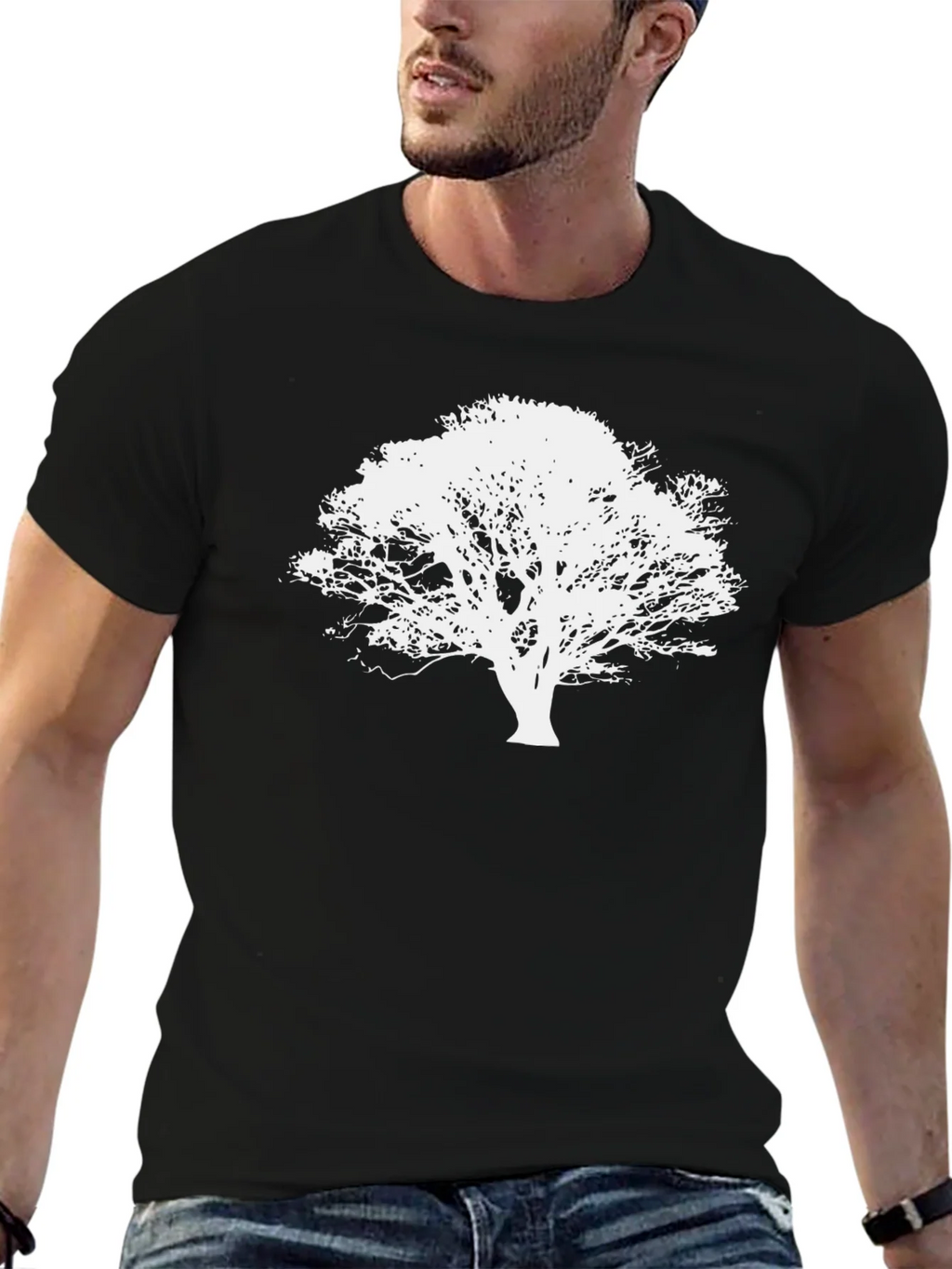 Nature Tree Silhouette Black T-Shirt product image 6