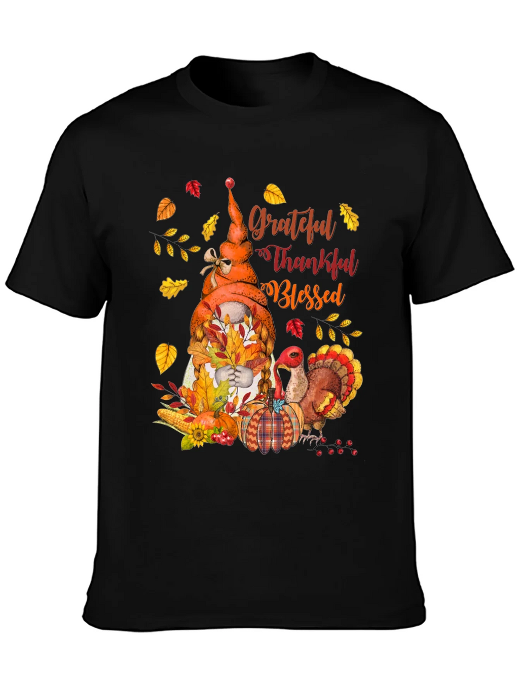 Grateful Thankful Blessed Thanksgiving T-Shirt product image 3