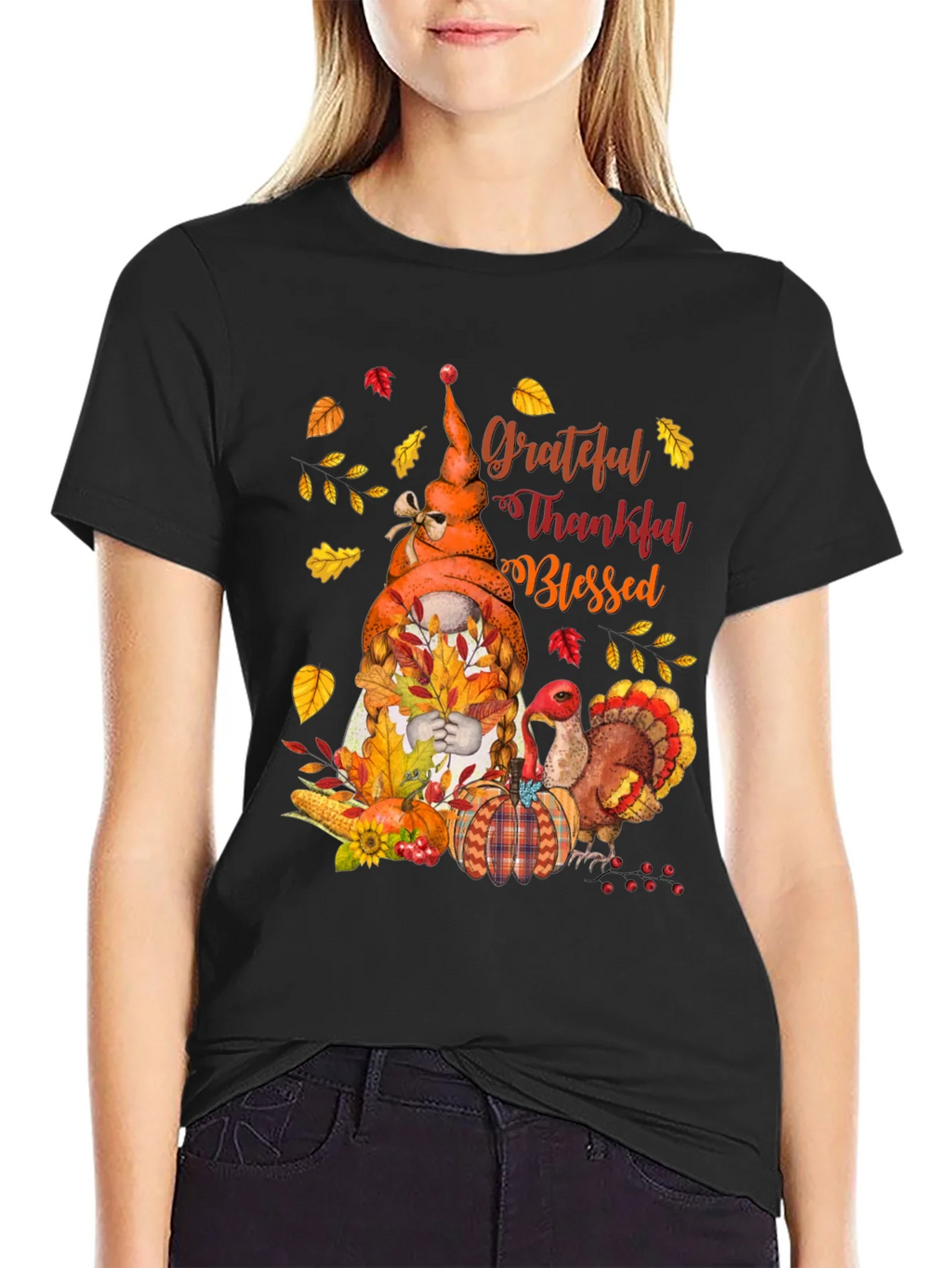 Grateful Thankful Blessed Thanksgiving T-Shirt product image 2