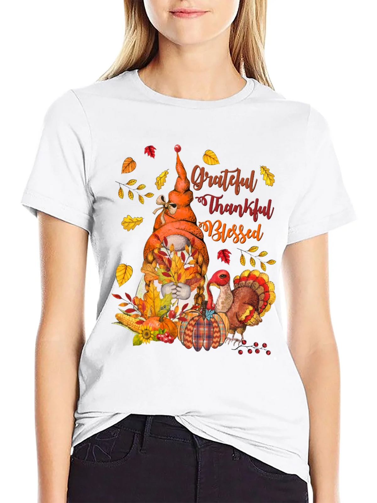 Grateful Thankful Blessed Thanksgiving T-Shirt product image 8