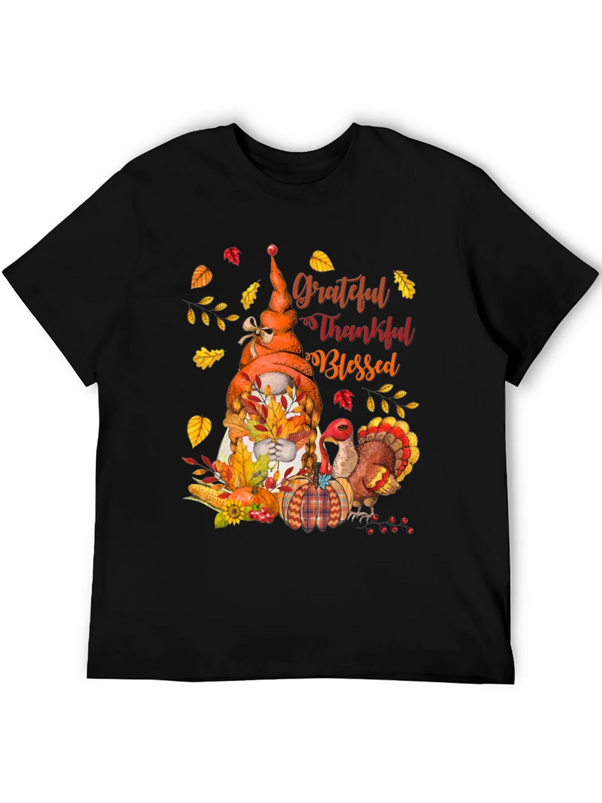 Grateful Thankful Blessed Thanksgiving T-Shirt product image 5
