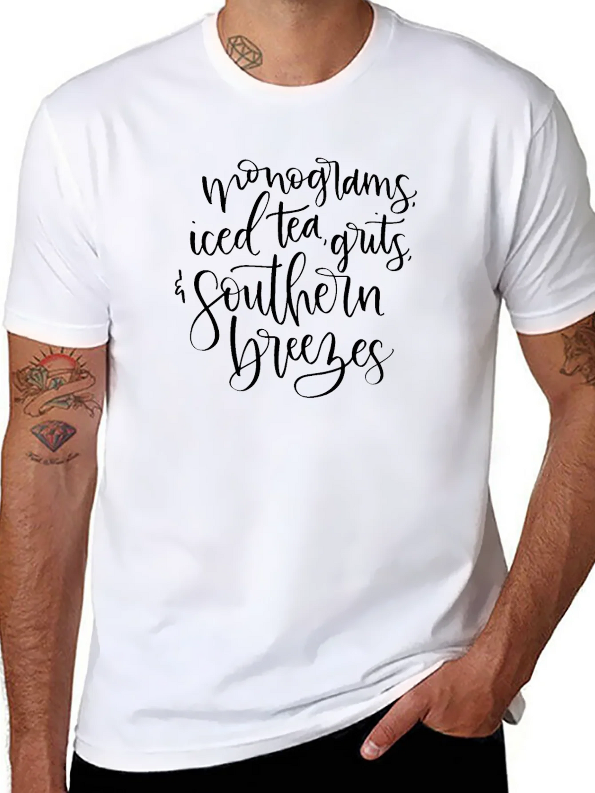 Monograms Iced Tea Southern Breezes Black T-Shirt product image 7