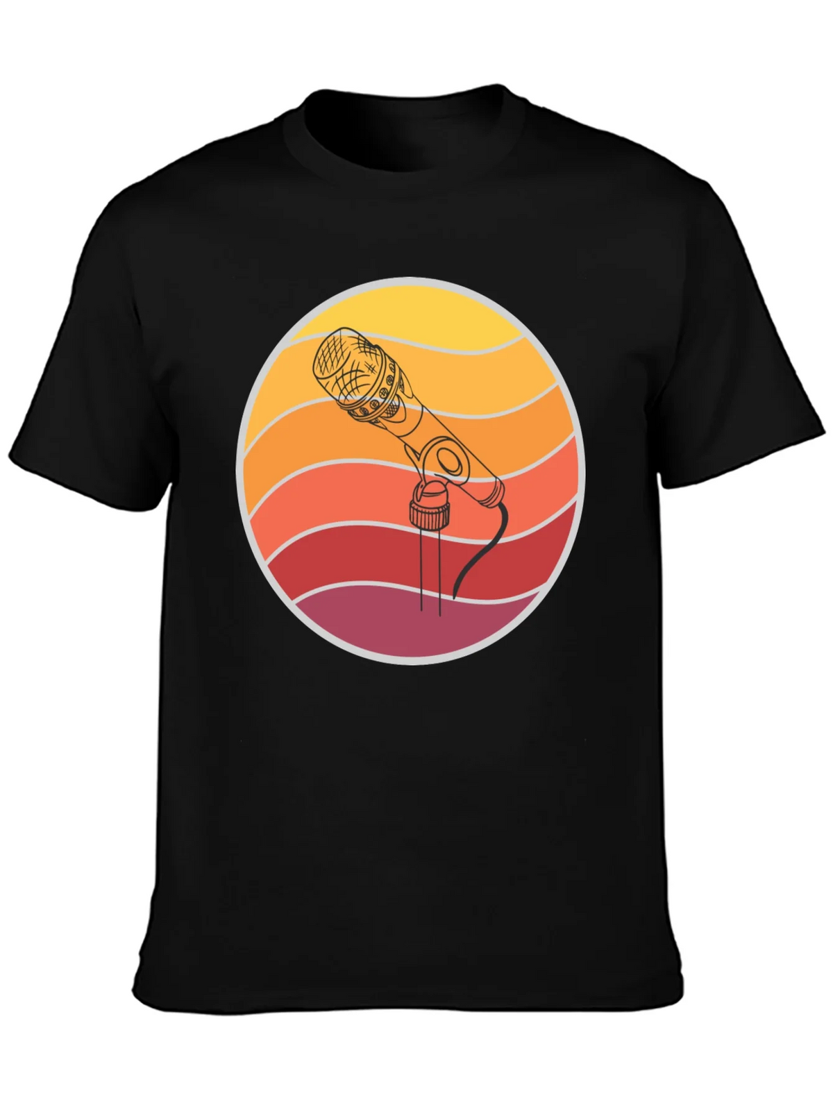 Retro Microphone Graphic Tee - Vintage Style Music T-Shirt product image 3