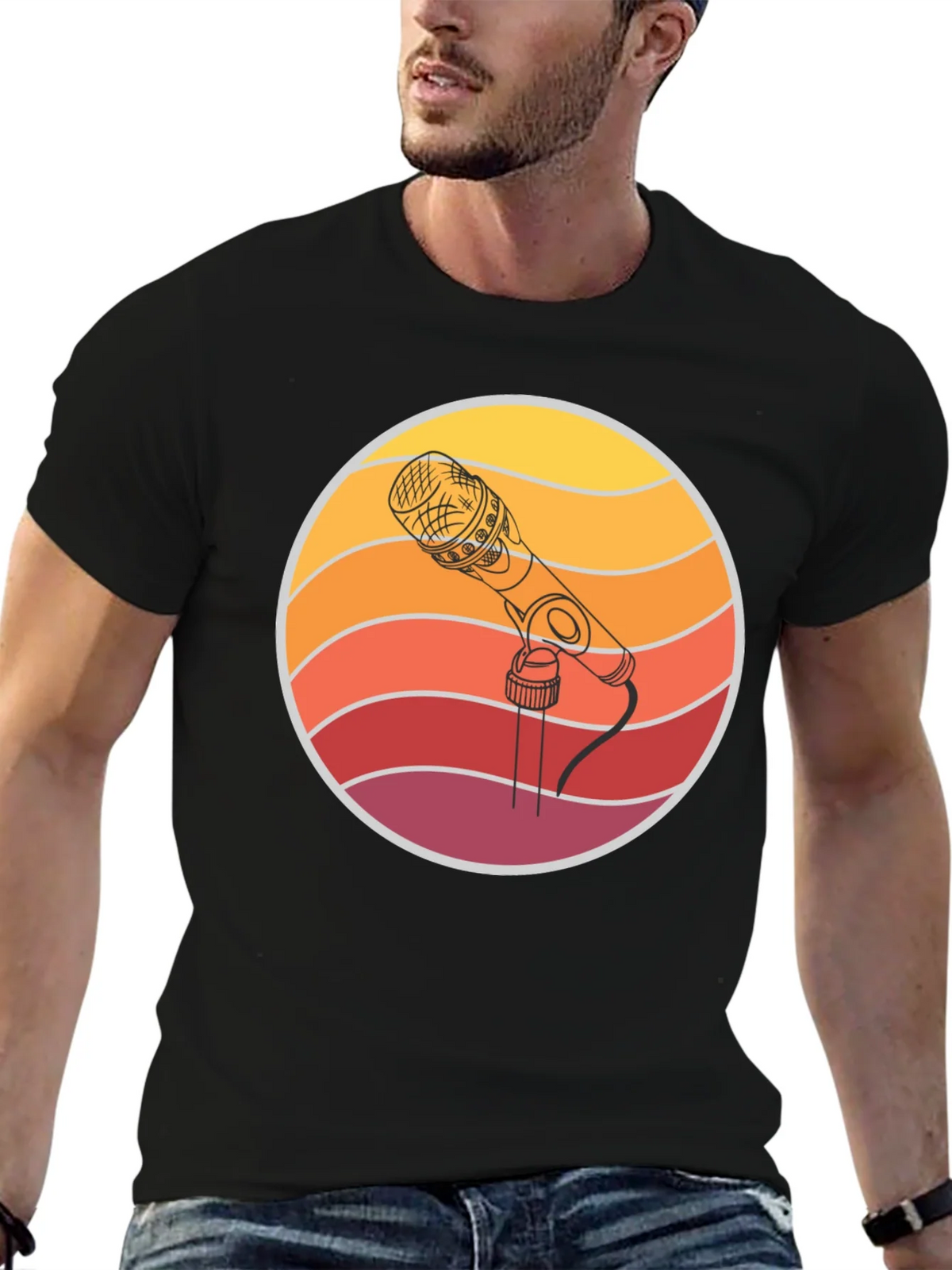 Retro Microphone Graphic Tee - Vintage Style Music T-Shirt product image 6