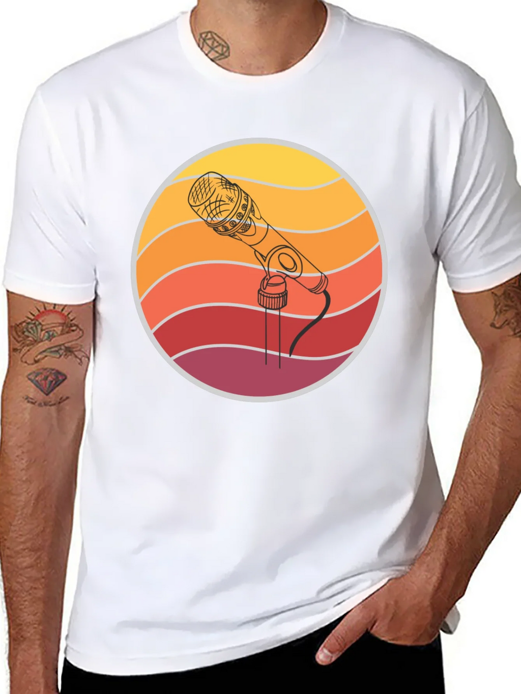 Retro Microphone Graphic Tee - Vintage Style Music T-Shirt product image 7
