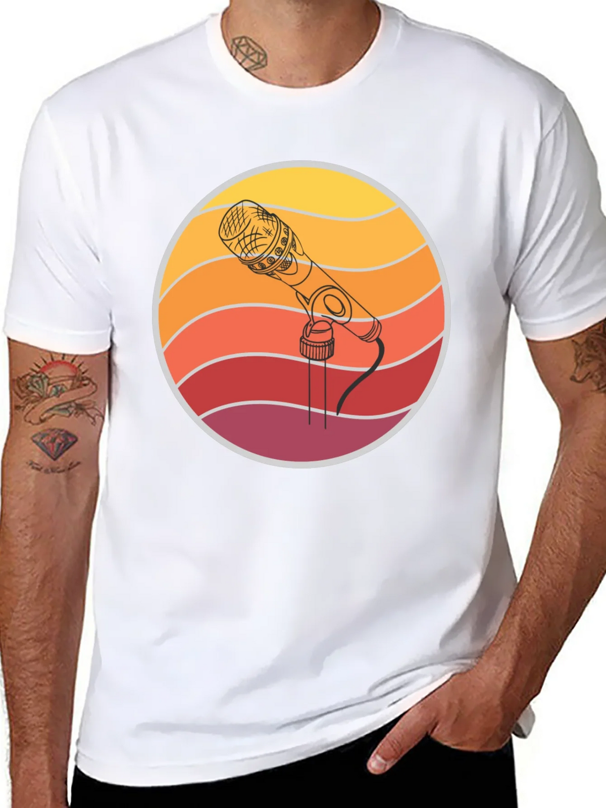 Retro Microphone Graphic Tee - Vintage Style Music T-Shirt product image 7