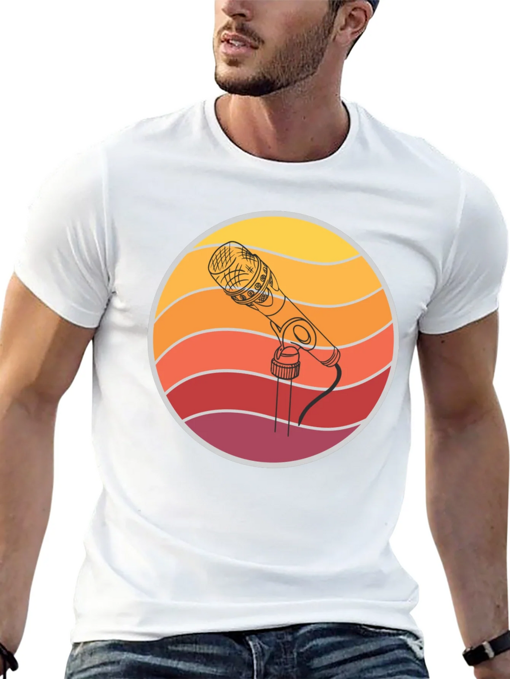 Retro Microphone Graphic Tee - Vintage Style Music T-Shirt product image 12