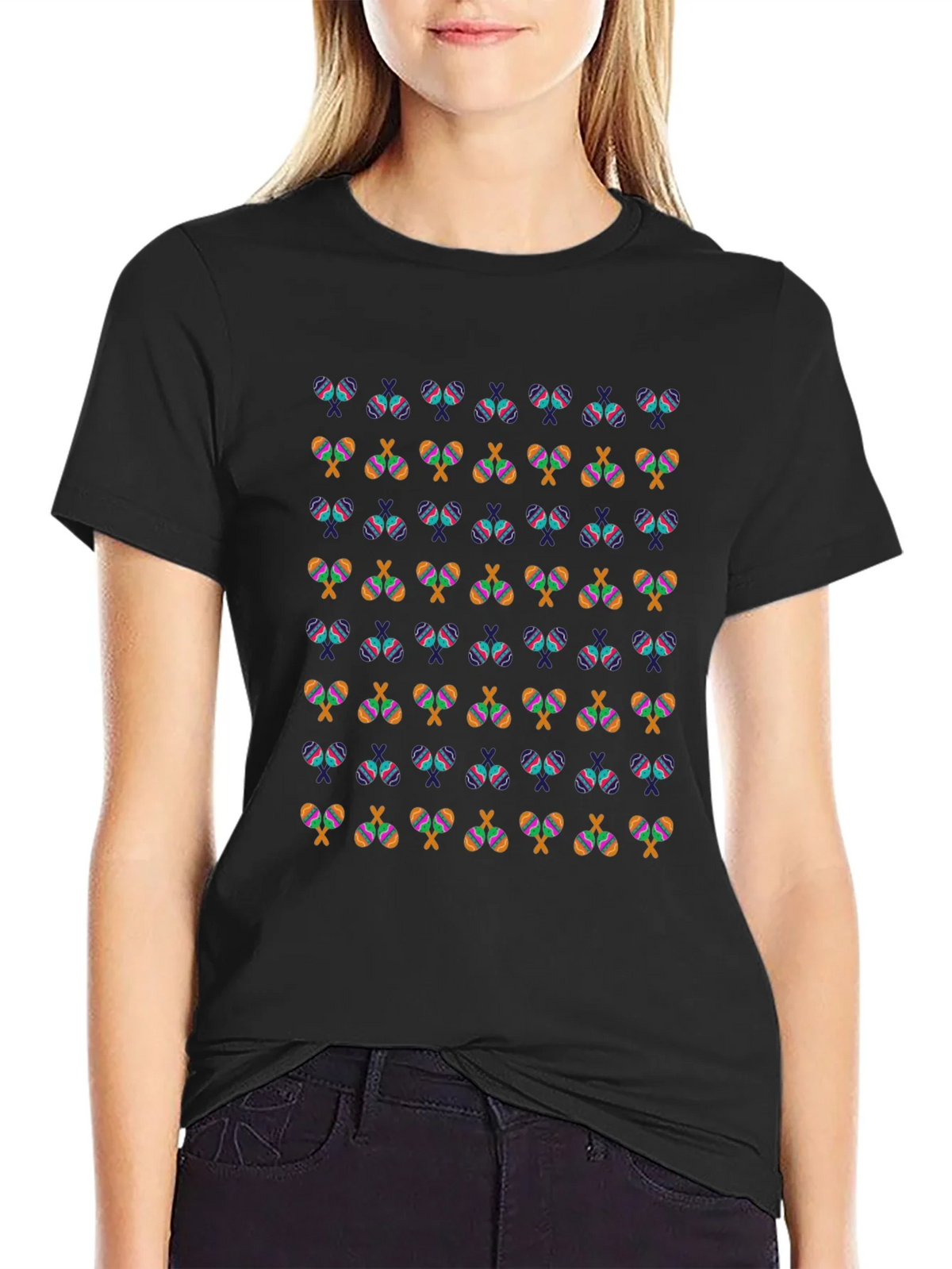 Maracas Patterned Black T-Shirt product image 2